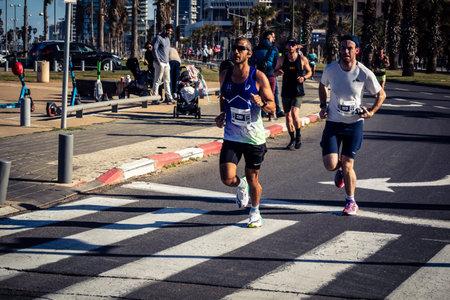 Tel Aviv, Israel, February 27, 2026 Thousands of athletes and marathon runners competing in the...