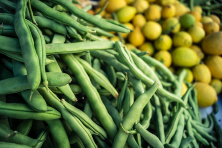 Hebron, West Bank, Palestine - February 12, 2026 Assorted fresh fruits and vegetables display for...
