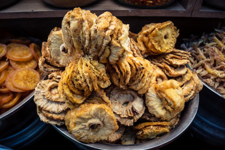 Jerusalem, Israel - February 17, 2026 Exploration of traditional dried fruits, vegetables and...