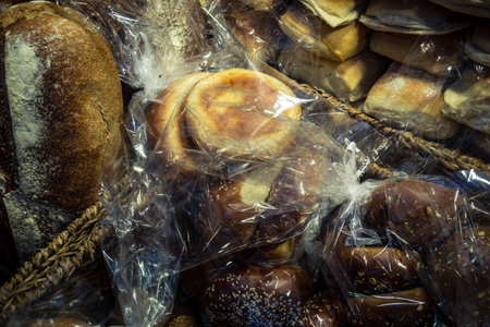 Jerusalem, Israel - February 17, 2026 The art of traditional bread at Mahane Yehuda, showcasing...