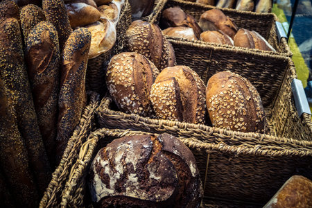 Jerusalem, Israel - February 17, 2026 The art of traditional bread at Mahane Yehuda, showcasing...