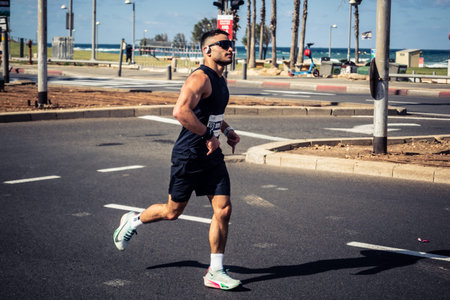 Tel Aviv, Israel, February 27, 2026 Thousands of athletes and marathon runners competing in the...