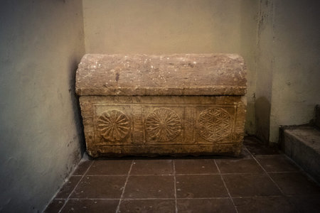 Hebron, West Bank, Palestine, April 02, 2026  General view of the ancient stone architecture and street in Hebron Old City. The historic limestone buildings stand as silent witnesses to centuries of history.のeditorial素材