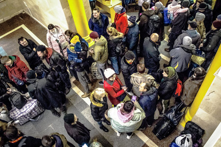 Kherson, Ukraine, November 23, 2022 The inahabitants of Kherson are charging phones before to...