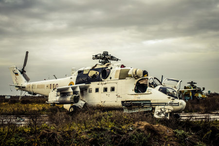 Kherson, Ukraine, November 21, 2022 Destruction of Kherson International Airport in Chornobaivka,...