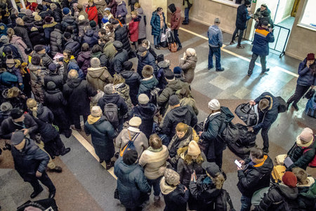Kherson, Ukraine, November 23, 2022 The inahabitants of Kherson are charging phones before to...