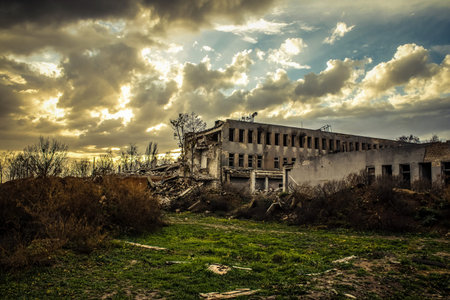 Kherson, Ukraine, November 21, 2022 Destruction of Kherson International Airport in Chornobaivka, located in Kherson Oblast in Ukraine. The Chernobaivka attacks are a series of Ukrainian attacks on the Russian-held Kherson International Airport during theのeditorial素材