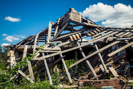 Kamyanka, Ukraine, July 15, 2023 Damaged building located in the town of Kamyanka. Civilian...