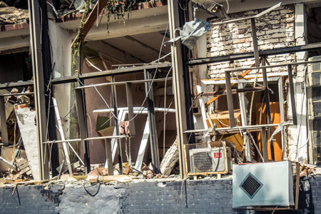 Kharkiv, Ukraine, September 02, 2024 Aftermath of the Russian attack on a major sports complex. The...