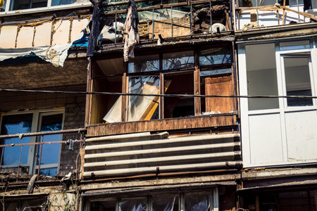Kharkiv, Ukraine, June 7, 2025 View after a Russian attack that hit a residential building in...