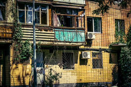 Kharkiv, Ukraine, June 7, 2025 View after a Russian attack that hit a residential building in...