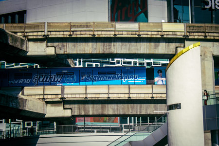 Bangkok, Thailand, March 02, 2025 The BTS Skytrain is a rapid transit system in Bangkok. The BTS...