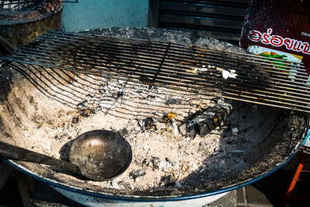 Bangkok, Thailand, March 12, 2025 Thai street food is a market where vendors set up stalls to sell food and people buy it to enjoy on the go or directly from nearby tables.のeditorial素材