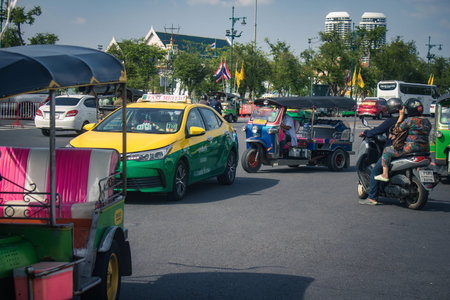 Bangkok, Thailand, November 25, 2024 Traffic jam in the streets of Bangkok, capital of Thailand....