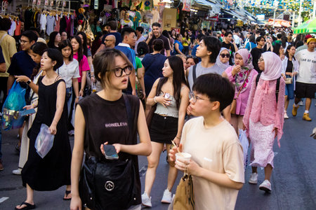 Bangkok, Thailand, December 12, 2024 People visiting the Chatuchak Weekend market in Bangkok....