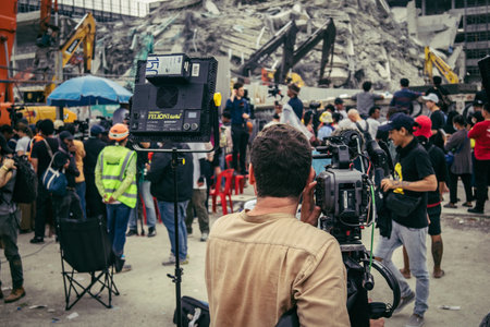 Bangkok, Thailand, March 31, 2025 Journalists from around the world are covering the disaster that...