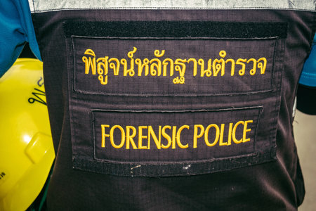 Bangkok, Thailand, March 31, 2025 Law enforcement are deployed to the site of a collapsed building...