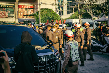 Bangkok, Thailand, March 28, 2025. Officials visit the site of a high-rise building under...