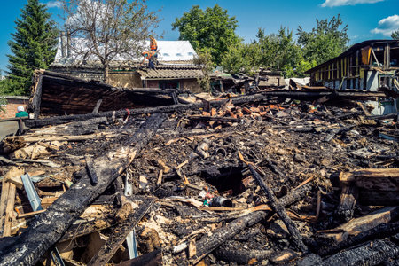 Kharkiv, Ukraine, June 11, 2025 A house in Kharkiv was hit by a Russian Shahed drone. The damage was...