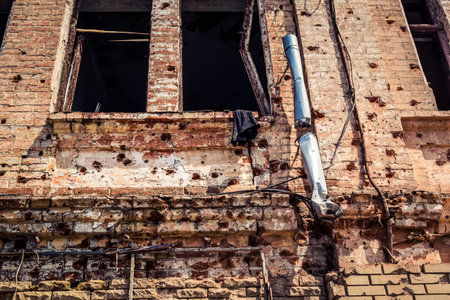 Kharkiv, Ukraine, July 7, 2025 The city center of Kharkiv was hit by Russian Shahed drones. The...