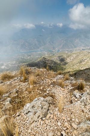 a photo taken from the mountain peak in Marbella, Spainの写真素材