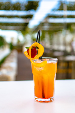 a cool refreshing sex on the beach cocktailの写真素材