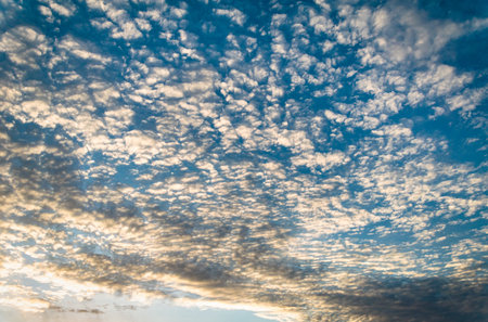fluffy clouds with a blue sky background over the Mediterranean coast
