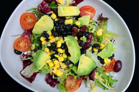 mix beans avocado saladの写真素材