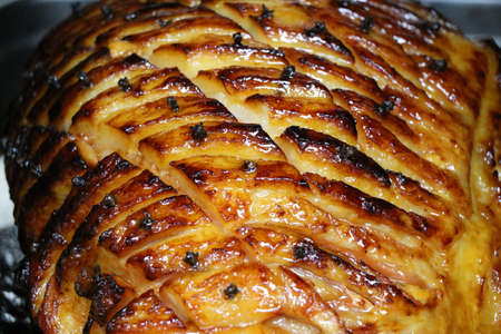 slow roasted gammon in the ovenの写真素材