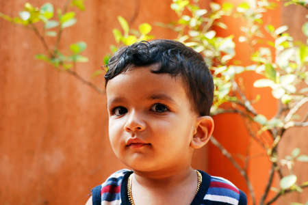 adorable cute indian baby boy in close up
