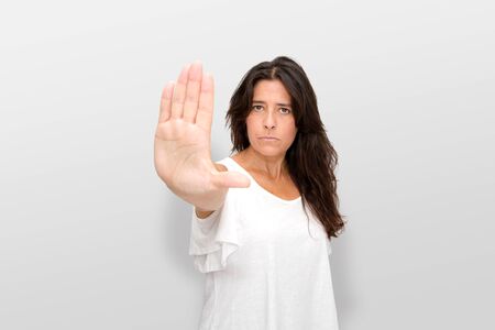 Woman screams for a scare, a very nice and funny surpriseの写真素材