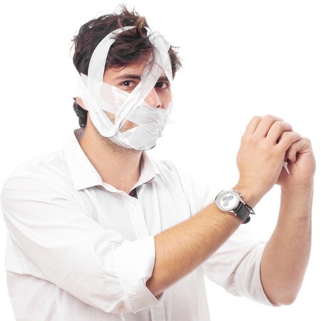 young crazy manの写真素材