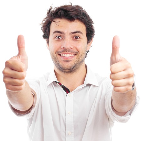 handsome successful man doing a positive gestureの写真素材