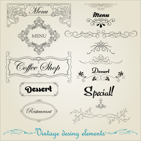 Vintage design elements. Calligraphic page decorationsのイラスト素材