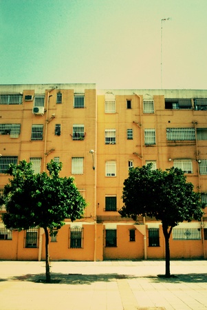 Yellow buildingsの写真素材