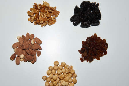 Various nuts and dried fruits ideal for intestinal transitの写真素材