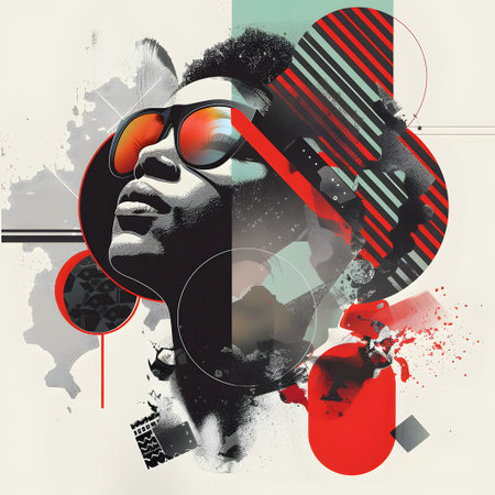 african american face graphic design colorsの素材