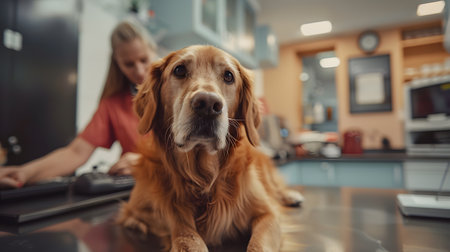 veterinary photography dog retriever brown tendernessの素材
