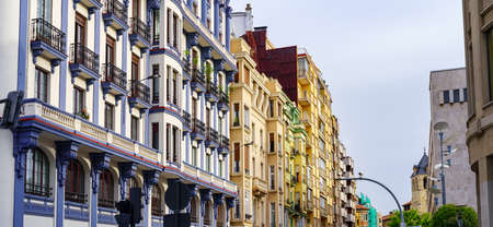 Picturesque buildings in the streets of Leon in Spain.の写真素材