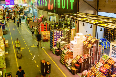 Mercamadrid, Madrid, Spain - June 7, 2022: central fruit and vegetable market of the city of Madrid in Spain.のeditorial素材