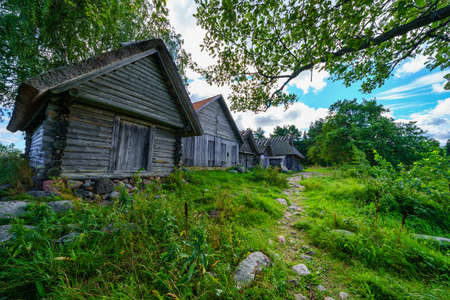 Very old little fishing village by the Baltic Sea. Estonia.の写真素材