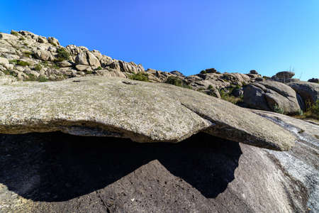 Mountain landscape of large granite rocks, high stone formations with various spectacular shapes....