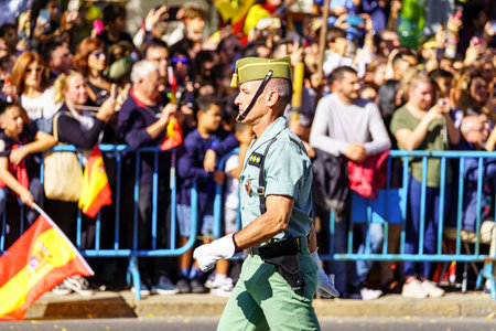 Madrid, Spain, October 12, 2022: parade of the special corps of the Legionaries in the streets of Madrid on Columbus Day.のeditorial素材
