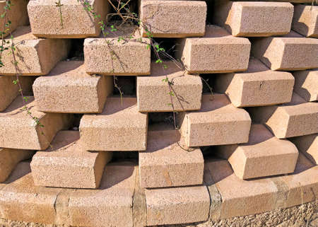 Background texture bricks arranged in an oval shape
