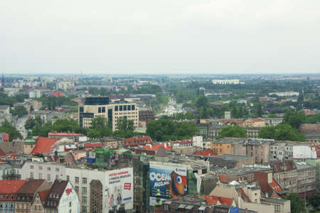 stunning landscape of the city of Wroclaw in Poland, General view of the city of torre Maria Magdalena Churchのeditorial素材