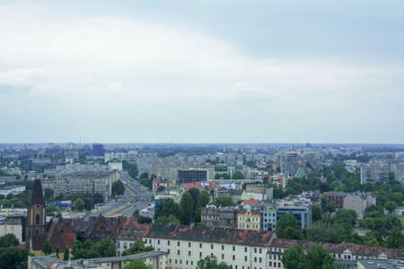 stunning landscape of the city of Wroclaw in Poland, General view of the city of torre Maria Magdalena Churchのeditorial素材