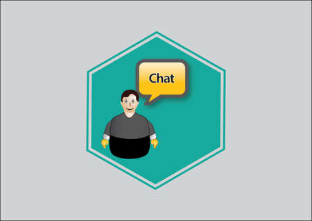 Icon blue, chat the web, with peopleのイラスト素材