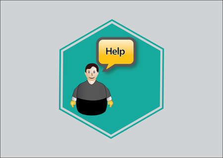 Icon blue, help the web, person withのイラスト素材