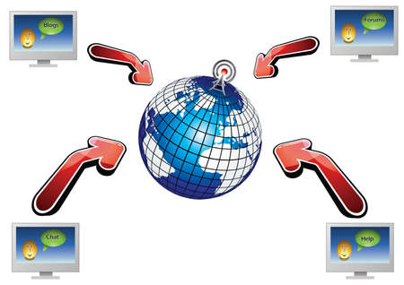 Worldwide network of Internet communicationsのイラスト素材