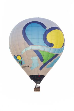 White hot air balloon in the Loire Valleyの写真素材